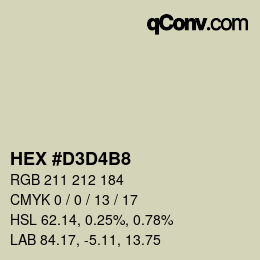 カラーコード: HEX #D3D4B8 | qconv.com