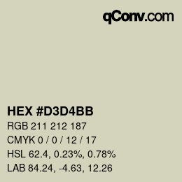 Código de color: HEX #D3D4BB | qconv.com
