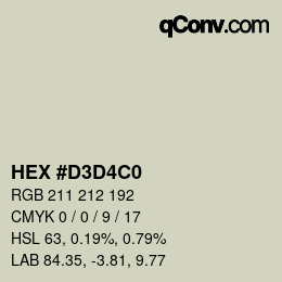 Color code: HEX #D3D4C0 | qconv.com
