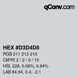 Color code: HEX #D3D4D8 | qconv.com