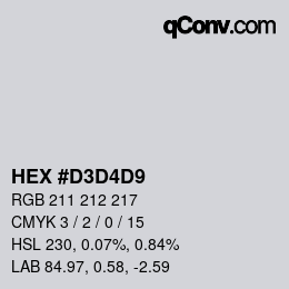 Color code: HEX #D3D4D9 | qconv.com