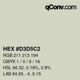 カラーコード: HEX #D3D5C2 | qconv.com
