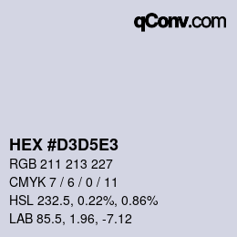 カラーコード: HEX #D3D5E3 | qconv.com