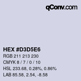 カラーコード: HEX #D3D5E6 | qconv.com