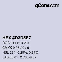 カラーコード: HEX #D3D5E7 | qconv.com