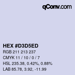 Código de color: HEX #D3D5ED | qconv.com