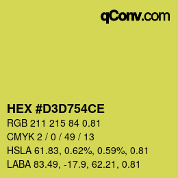 Farbcode: HEX #D3D754CE | qconv.com