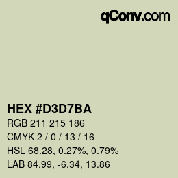 Color code: HEX #D3D7BA | qconv.com