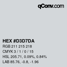 カラーコード: HEX #D3D7DA | qconv.com