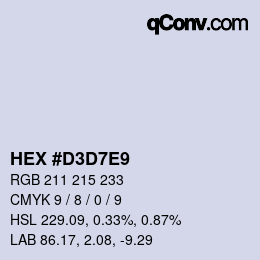 Color code: HEX #D3D7E9 | qconv.com