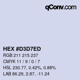 Farbcode: HEX #D3D7ED | qconv.com