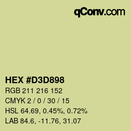 Farbcode: HEX #D3D898 | qconv.com