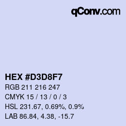 カラーコード: HEX #D3D8F7 | qconv.com