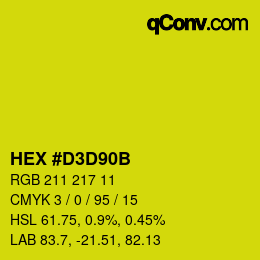 Color code: HEX #D3D90B | qconv.com