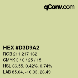 Color code: HEX #D3D9A2 | qconv.com