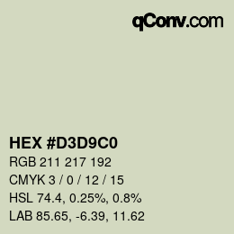 Color code: HEX #D3D9C0 | qconv.com