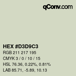 Color code: HEX #D3D9C3 | qconv.com