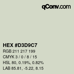 Color code: HEX #D3D9C7 | qconv.com