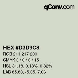 Color code: HEX #D3D9C8 | qconv.com