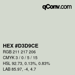 Color code: HEX #D3D9CE | qconv.com