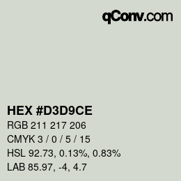 Color code: HEX #D3D9CE | qconv.com