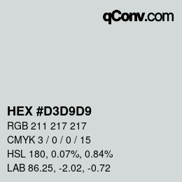 Color code: HEX #D3D9D9 | qconv.com