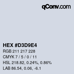 Código de color: HEX #D3D9E4 | qconv.com