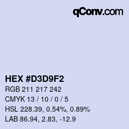 Color code: HEX #D3D9F2 | qconv.com