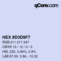 Color code: HEX #D3D9F7 | qconv.com