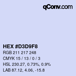 Color code: HEX #D3D9F8 | qconv.com