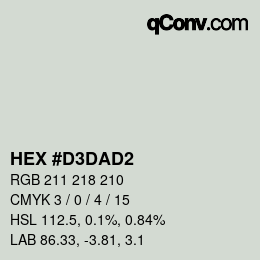 Color code: HEX #D3DAD2 | qconv.com