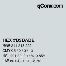 Color code: HEX #D3DADE | qconv.com