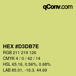 Color code: HEX #D3DB7E | qconv.com