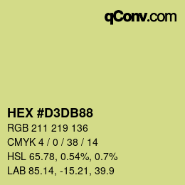 Color code: HEX #D3DB88 | qconv.com