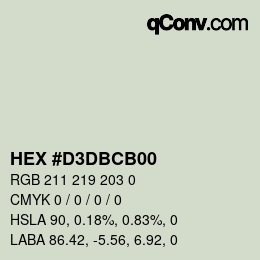 Color code: HEX #D3DBCB00 | qconv.com