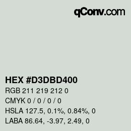 Color code: HEX #D3DBD400 | qconv.com