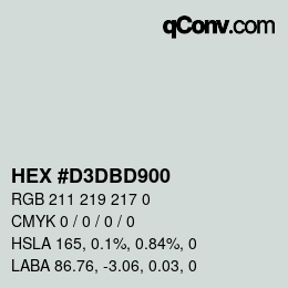 Color code: HEX #D3DBD900 | qconv.com