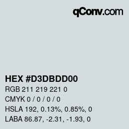 Color code: HEX #D3DBDD00 | qconv.com
