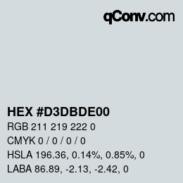 カラーコード: HEX #D3DBDE00 | qconv.com