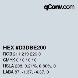カラーコード: HEX #D3DBE200 | qconv.com