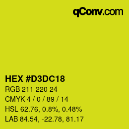 Farbcode: HEX #D3DC18 | qconv.com