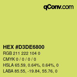 Farbcode: HEX #D3DE6800 | qconv.com
