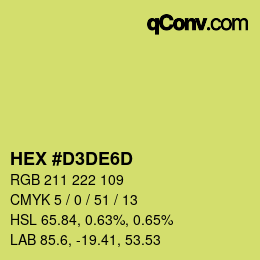 Color code: HEX #D3DE6D | qconv.com