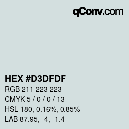Color code: HEX #D3DFDF | qconv.com