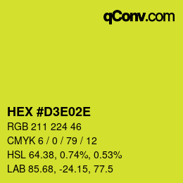 Color code: HEX #D3E02E | qconv.com