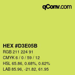 Color code: HEX #D3E05B | qconv.com