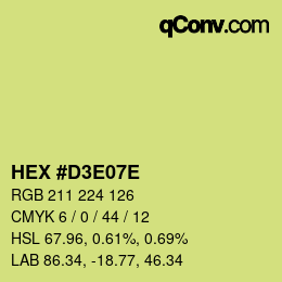 Farbcode: HEX #D3E07E | qconv.com