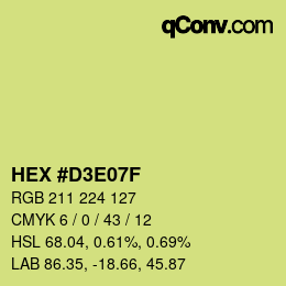 Color code: HEX #D3E07F | qconv.com