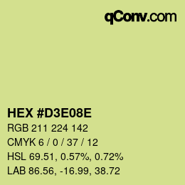 Color code: HEX #D3E08E | qconv.com