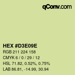 Color code: HEX #D3E09E | qconv.com